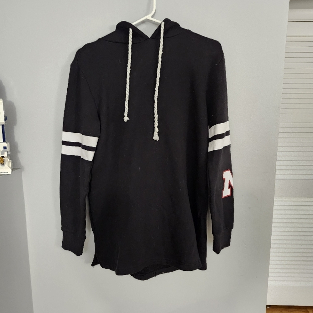 Black Hoodie with White Stripes